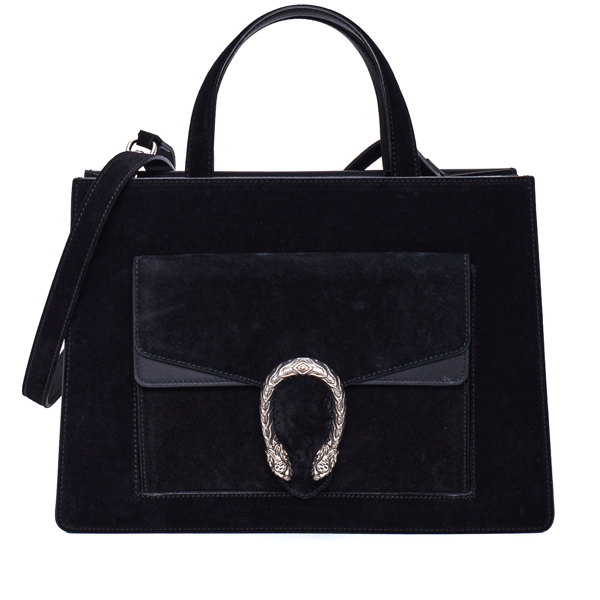 Gucci - Black Suede Dionysus Top Handle Bag